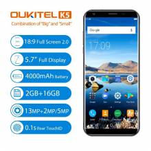 Movil chino Oukitel K5 4G pantalla 5,7 pulgadas 18:9 pantalla MTK6737T Android 7,0 2G 16G Quad Core 4000 mah