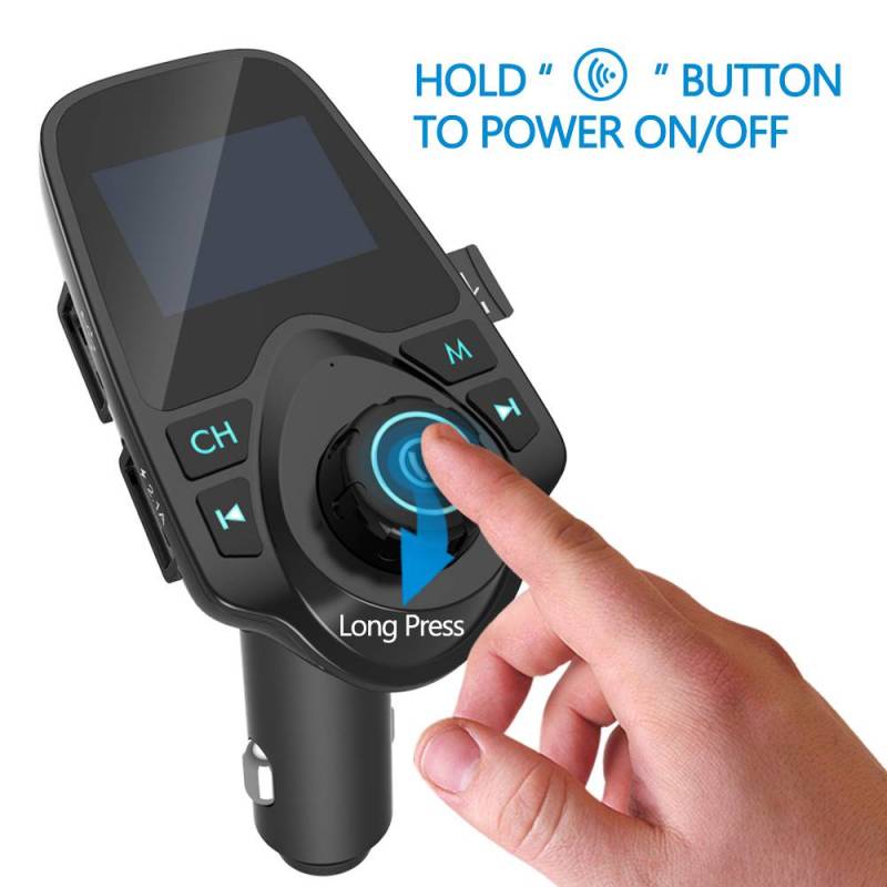 Reproductor para coche MP3 transmisor FM Bluetooth manos libres Kit pantalla 1,44 pulgadas 2.1A USB cargador coche