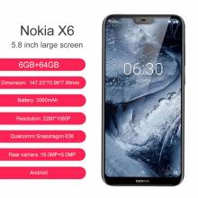 Movil Nokia X6 ROM 64G RAM 6G pantalla 5,8" Snapdragon 636 Octa Core camara dual Android Fingerprint