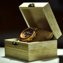 Reloj de madera BOBO BIRD para hombre con visualizador de fecha