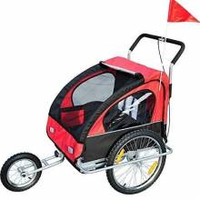 Remolque para niños 2 plazas con amortiguadores carro para bicicleta y Kit de Footing