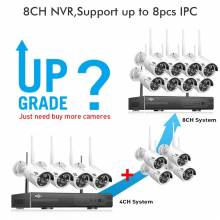 Sistema de video vigilancia Hiseeu 8CH CCTV inalámbrico 1080P 1TB HDD 2MP NVR IP IR-CUT 