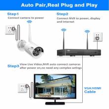 Sistema de video vigilancia Hiseeu 8CH CCTV inalámbrico 1080P 1TB HDD 2MP NVR IP IR-CUT 