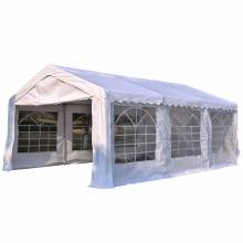 Carpa de jardín gazebo 6x4m pergola cenador 4 paneles laterales 6 ventanas