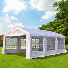 Carpa de jardín gazebo 6x4m pergola cenador 4 paneles laterales 6 ventanas