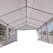 Carpa de jardín gazebo 6x4m pergola cenador 4 paneles laterales 6 ventanas