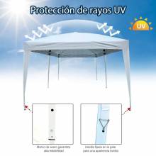 Carpa para terraza jardín en color blanco en poliéster tubos de acero