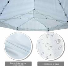 Carpa para terraza jardín en color blanco en poliéster tubos de acero