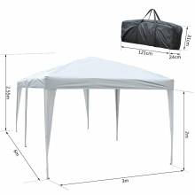 Carpa para terraza jardín en color blanco en poliéster tubos de acero