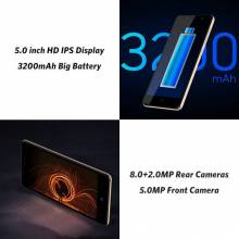 Movil chino LEAGOO POWER 2 Android 8,1 de pantalla 5,0 " HD IPS 2 GB RAM 16 GB ROM MT6580A Quad Core doble cámara 3G