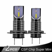 2 Bombillas LED H7 de faro CSP Chip LED 50 W H11 Mini HB3 HB4 línea de corte 12V 24V