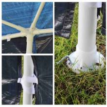 Carpa pabellón ideal para jardín con ventanas de color azul tubos de acero y tela polietileno medidas de 6x3x2,55m