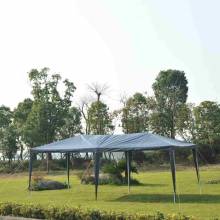 Carpa pabellón ideal para jardín con ventanas de color azul tubos de acero y tela polietileno medidas de 6x3x2,55m