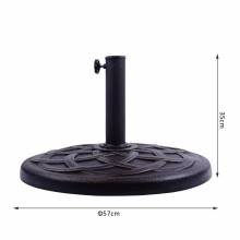 Base ideal para sombrilla de pie para parasol de color bronce y de resina con medidas Φ57x35cm