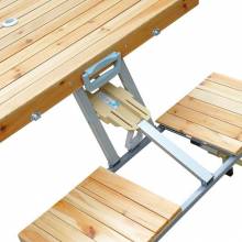 Mesa de madera plegable para camping picnic playa con 4 asientos y agujero de sombrilla