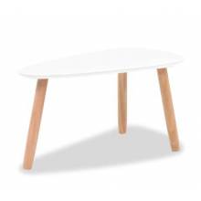 Conjunto de mesas de centro 2 unidades madera maciza de pino en color blanco