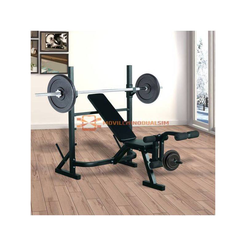 Banco de pesas para entrenamiento y musculación en color negro