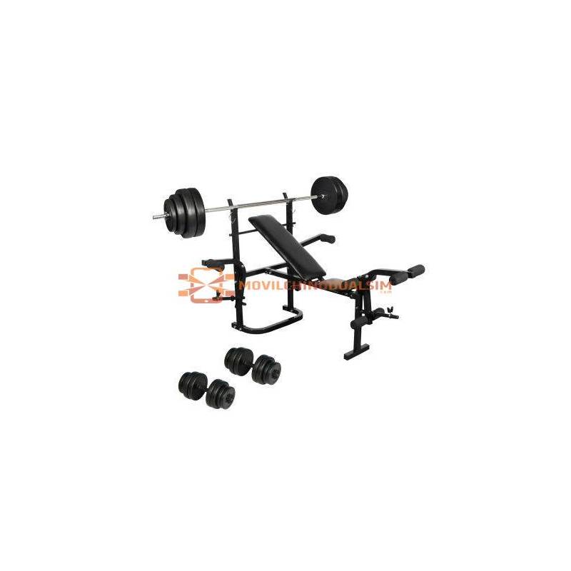 Gimnasio Hogar Banco Plegable de Pesas y Mancuerna y Haltera