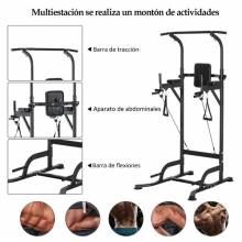 Máquina de Musculación Multiestación 5 en 1 Ejercicios Dip Pull-up Flexiones y Abdominales