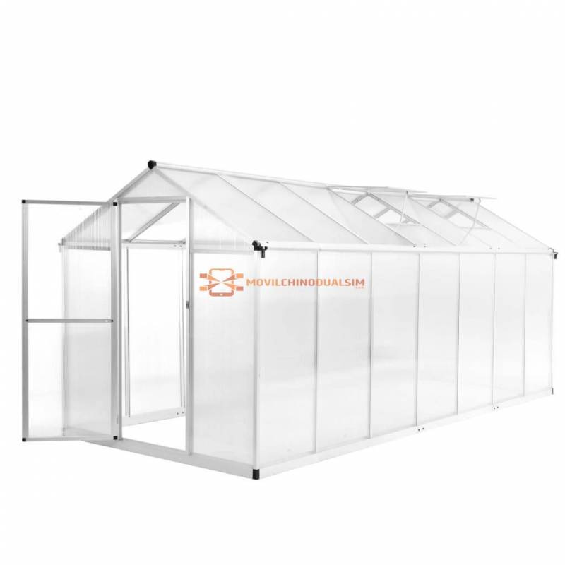 Fantastico Invernadero de aluminio 421x190x195 cm 15,6 m³