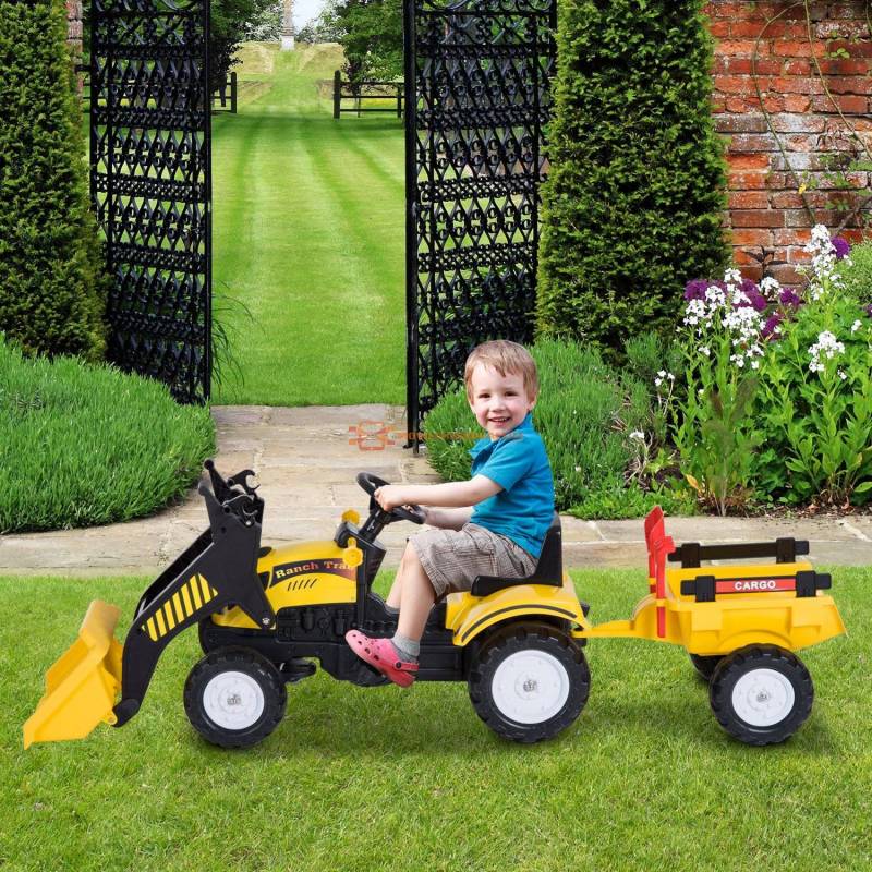 Fantastico Tractor Pedales Excavadora Infantil Juquete de Montar para Niños