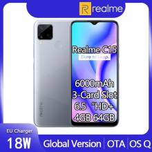 Movil chino Realme C15 4GB RAM 64GB rom Android 10 pantalla HD de 6,5" Helio G35 batería de 6000mAh