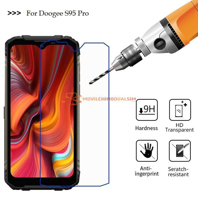 2 Unidades de protector de pantalla vidrio templado de alta calidad para movil chino Doogee S95 Pro