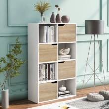 Preciosa Estantería organizadora de libros y DVD, estante de almacenamiento 4 niveles de madera para sala de estar y oficina