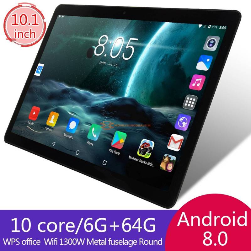 Tablet China KIVBWY pantalla 10.1 pulgadas 6GB RAM 64GB ROM 1280x800 IPSl tarjeta SIM 4G LTE FDD Wifi Android 8.0