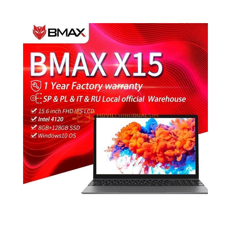 Ordenador portatil chino BMAX X15 con 15,6 pulgadas 1920*1080 Géminis N4120 Intel UHD gráficos 600 8GB LPDDR4 RAM 128GB SSD ROM