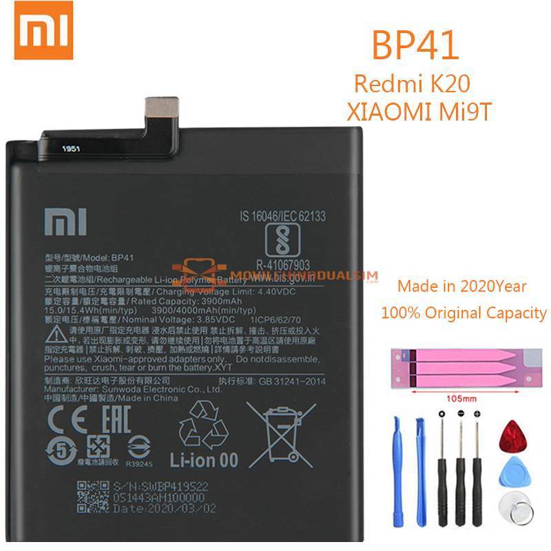 Bateria original de 4000 mAh para movil chino Xiaomi Redmi K20/MI 9T