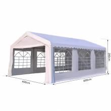 Carpa de jardín gazebo 6x4m pergola cenador 4 paneles laterales 6 ventanas