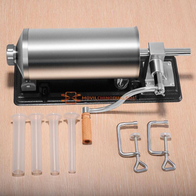 Máquina Manual Para Embutir Salchichas – 3 Litros, Acero Inoxidable, 4 Boquillas – Ideal Para Casa O Negocio
