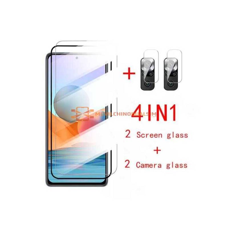 4 en 1 Unidades de protector de pantalla vidrio templado de alta calidad para movil chino Xiaomi Redmi Note 10S