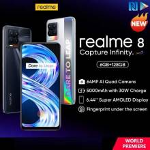 Movil chino Realme 8 Helio G95 pantalla 6,44 " AMOLED bateria de 5000mAh 30W de carga