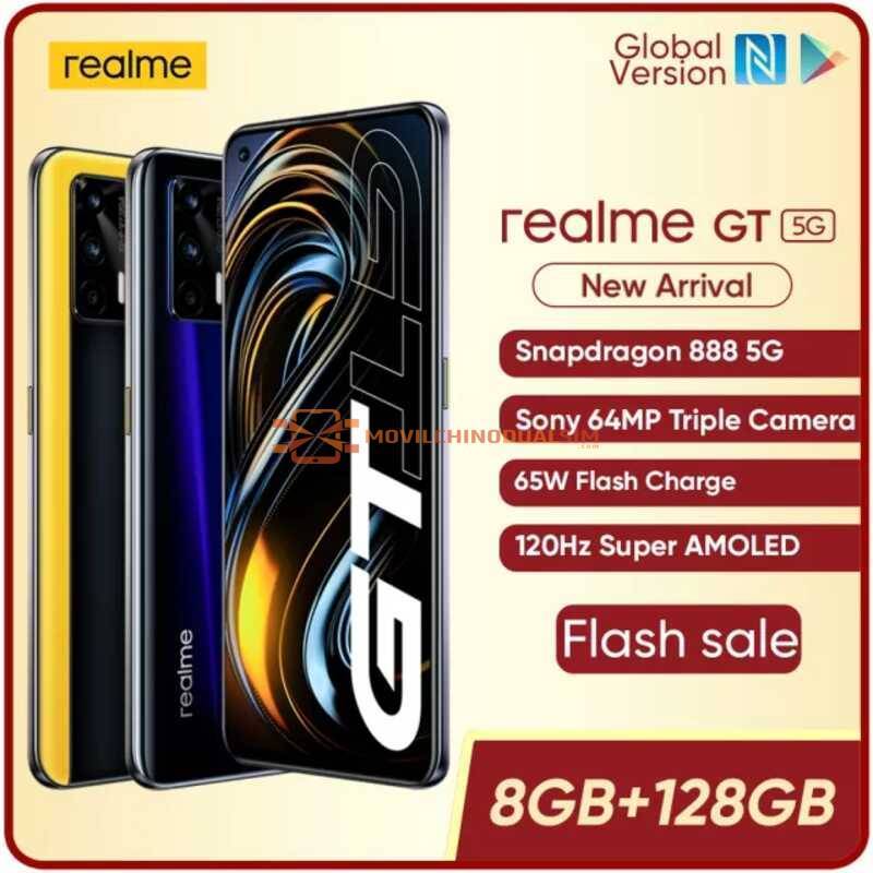 Movil chino Realme GT 5G, Versión Global, 8GB+128GB, Snapdragon 888, pantalla 6,43" Batería de 4500 mAh