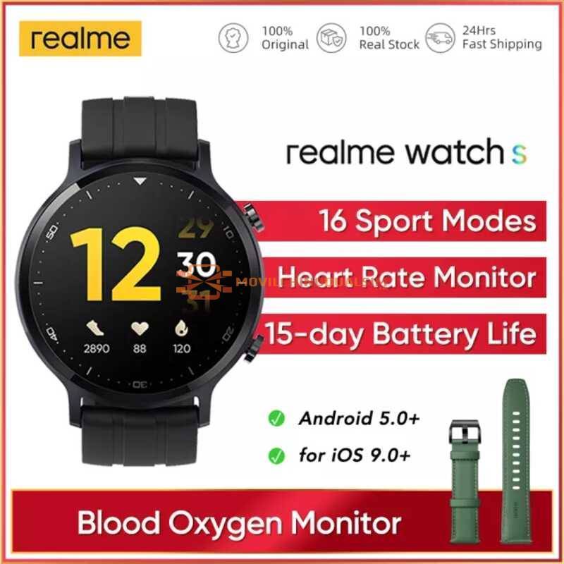 Reloj inteligente chino Realme version global resistente al agua con monitor de oxígeno en sangre y batería de 15 días