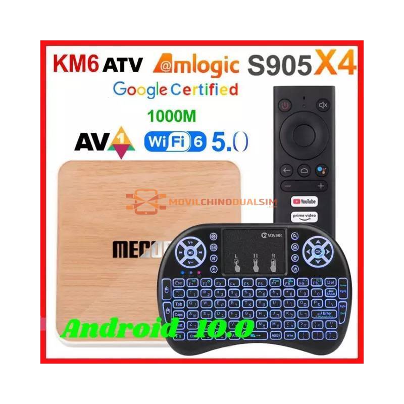 Tv box Mecool KM6 Amlogic S905X4 Android 10,0 ATV 4GB RAM 64GB ROM Deluxe 2,4/5G WiFi