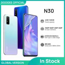 Movil chino DOOGEE N30 versión Global, pantalla de 6,55", Quad Cámara, 128GB ROM, Octa Core, Batería de 4500mAh, Android 10