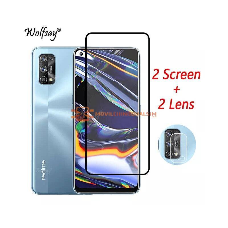 2 Unidades de protector de pantalla vidrio templado de alta calidad para movil chino Realme 8i