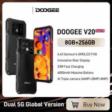 Movil chino DOOGEE V20 5G Versión global resistente 8GB 256GB con NFC 64MP Triple cámara 6.43" FHD Pantalla AMOLED 6000mAh