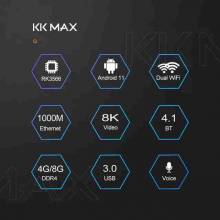 Tv box VONTAR KK MAX DDR4 Android 11, 8GB de RAM, 64GB, 128GB, 4GB, 32GB, RK3566, WiFi 2,4G y 5Ghz, 1000M, BT, 4K, 8K