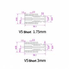 Disipador de calor E3D V6 V5 de impresora 3D de 1,75mm y 3,0mm para radiador extrusor V6 j-head