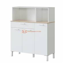 Mueble auxiliar para microondas Yuka, aparador color blanco mueble almacenaje cocina