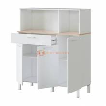 Mueble auxiliar para microondas Yuka, aparador color blanco mueble almacenaje cocina