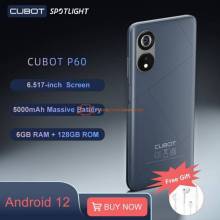 Movil chino Cubot P60, con Android 12, pantalla 6.5 pulgadas 6GB RAM, 128GB ROM(256GB Ampliado), Cámara 20MP, 5000mAh,Dual SIM