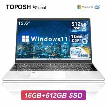 TOPOSH 15,6" FHD: Ordenador Portátil con Windows 11, N5095 Intel, 16GB RAM, 256GB SSD ¡Potencia y Estilo en un Solo Dispositivo!