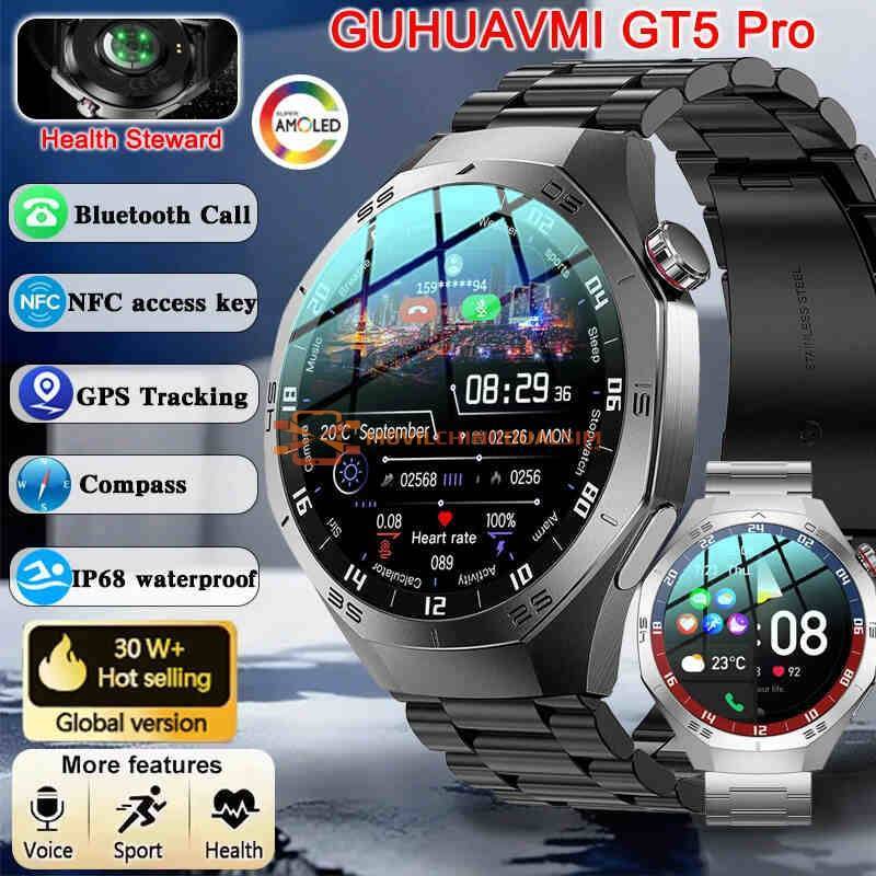 GUHUAVMI GT5 Pro Smartwatch 2025 | Pantalla AMOLED 1,52", GPS y IP68